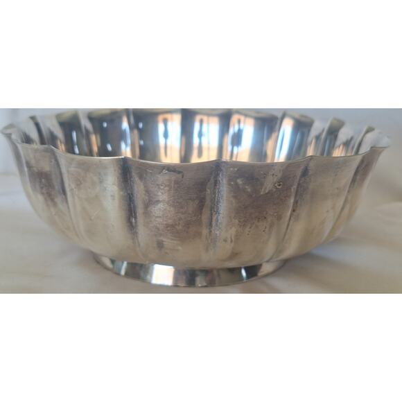 Reed & Barton #318 Silverplate Fluted Serving Bowl 8" Vintage USA - Picture 4 of 6